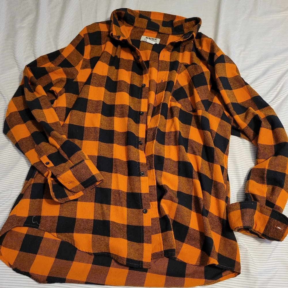 Orange and black flannel